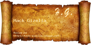Hack Gizella névjegykártya